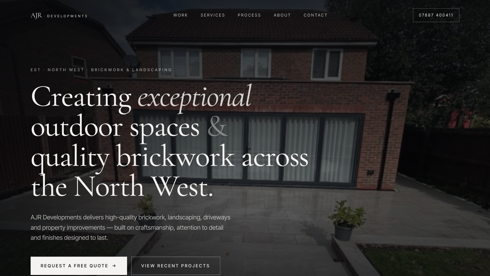 AJR Developments concept website demo