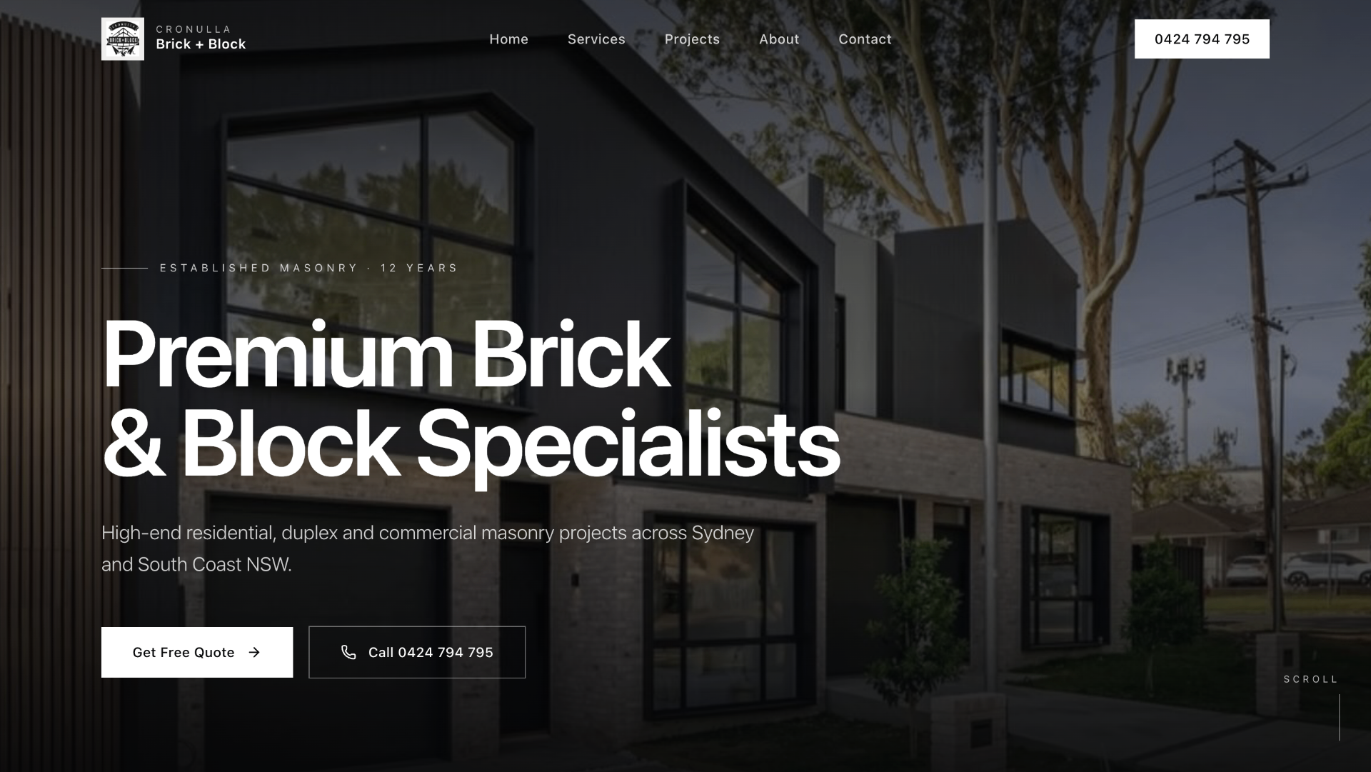 Cronulla Brick & Block concept website demo