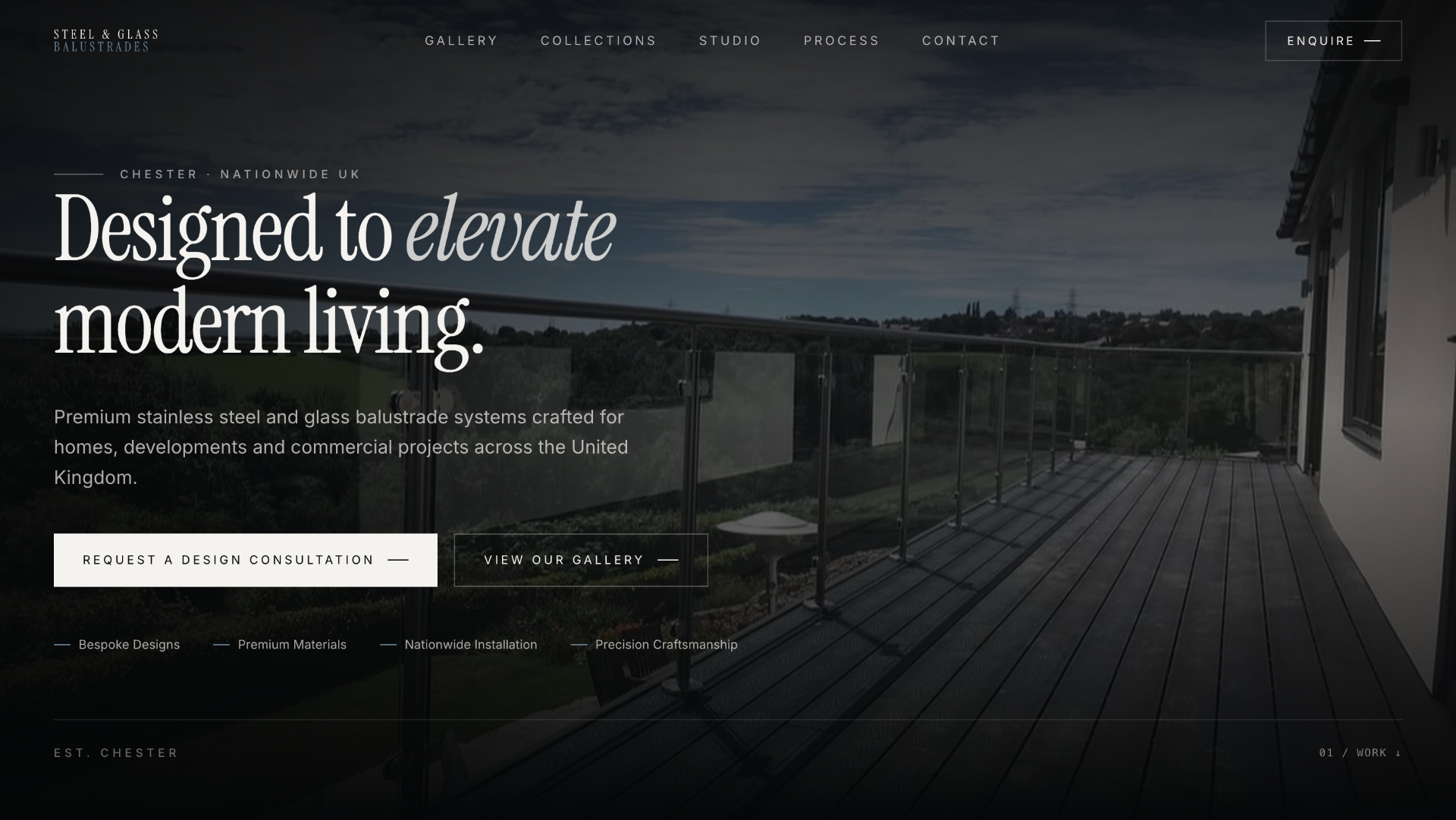 Steel & Glass Balustrades concept website demo
